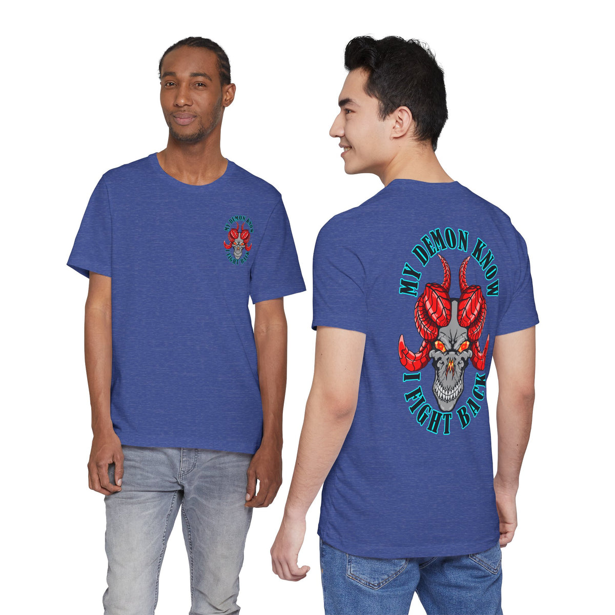 Demon Skull Tee - "My Demon Knows I Fight Back" Graphic T-Shirt
