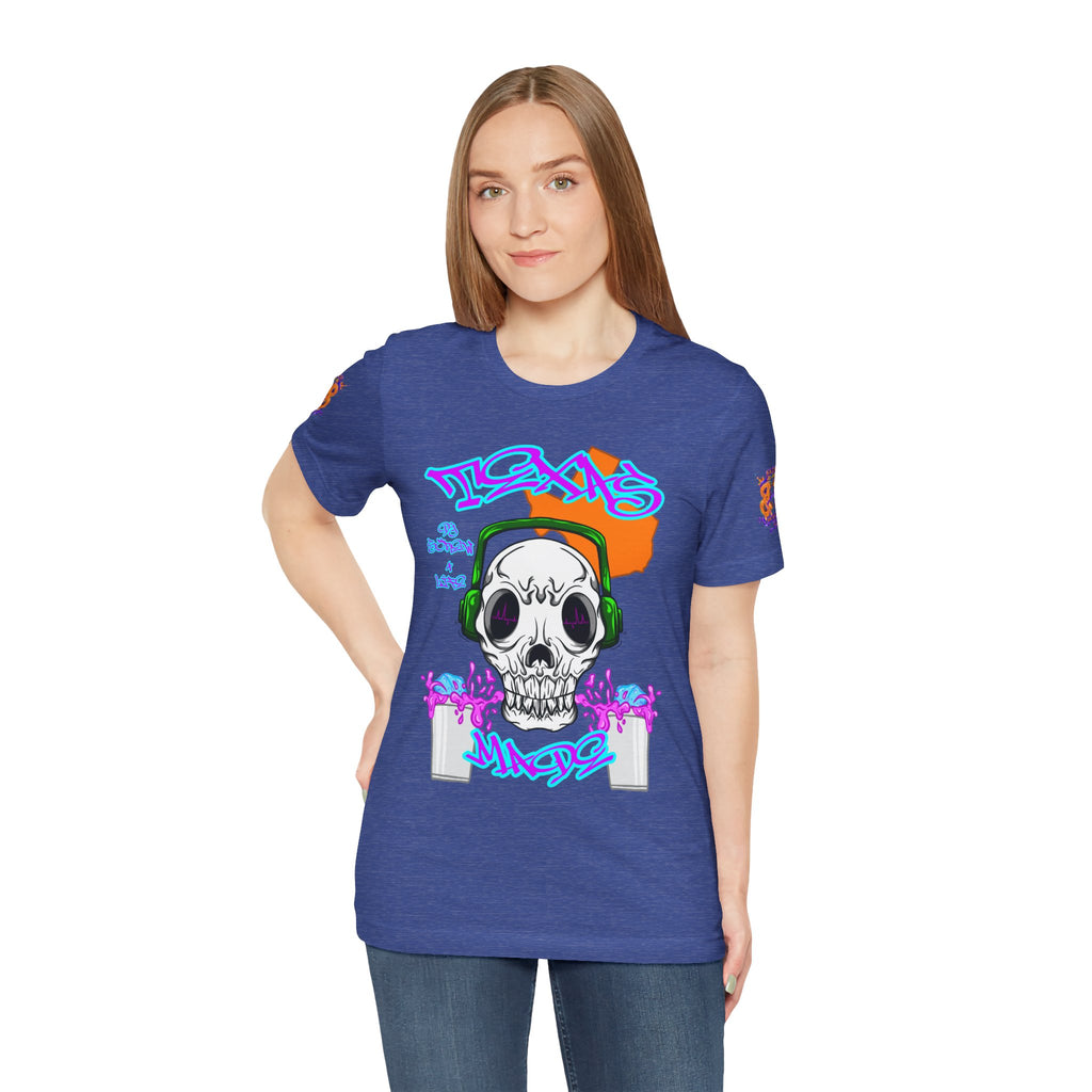 Skull DJ Tee — Streetwear Graphic T‑Shirt with Headphones & Graffiti