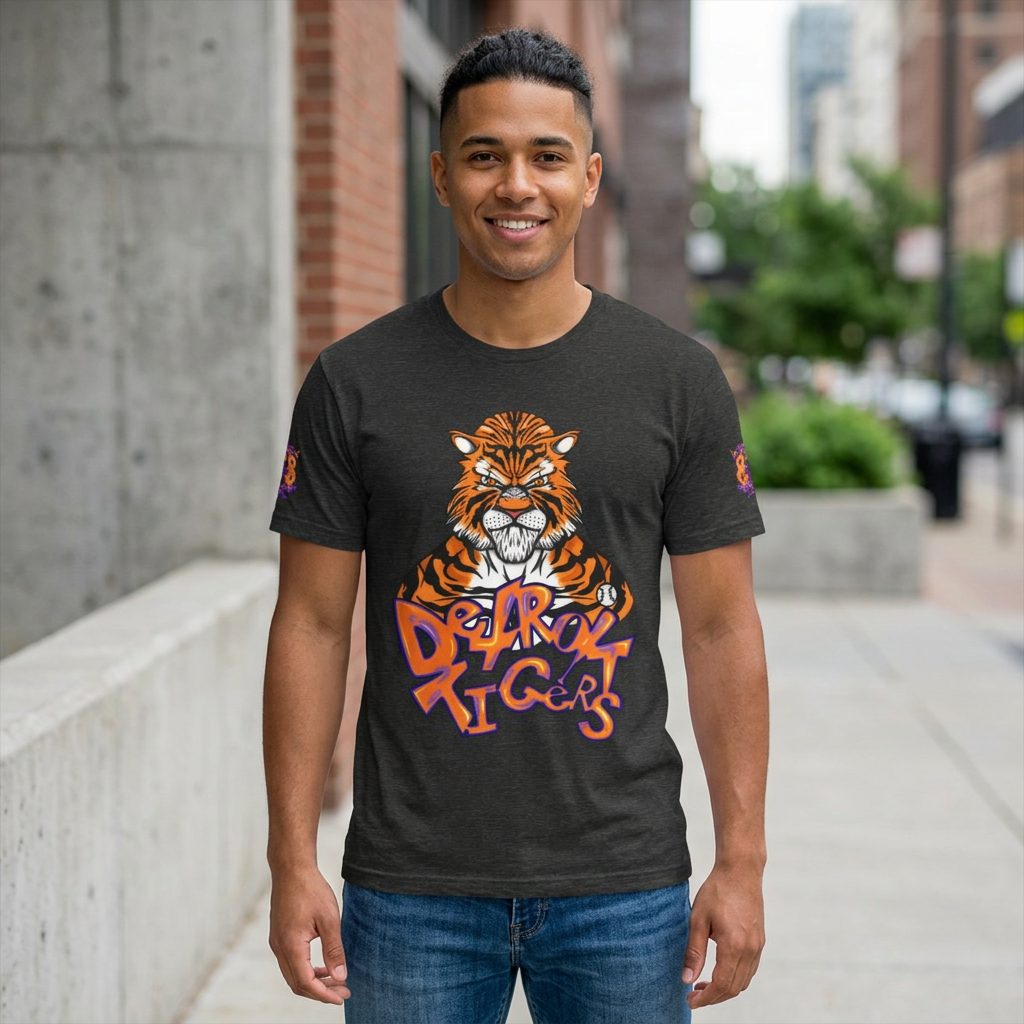 Detroit Tigers Retro Mascot Tee – Vintage Tiger Graphic Baseball Shirt